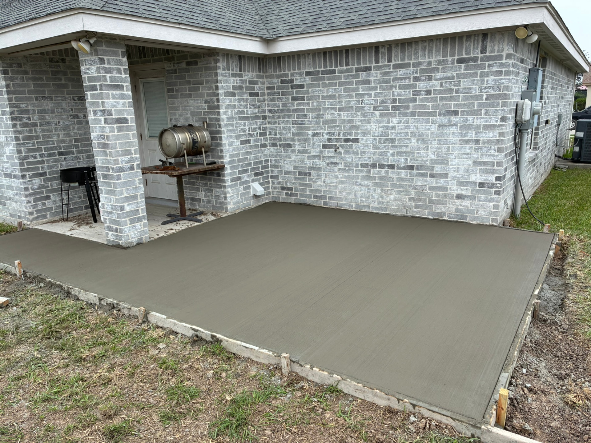 Backyard patio slab poured and finished — San Benito, TX
